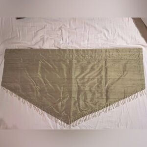 Set of 4 Elegant olive green  valance curtains with beaded crystal Fringe